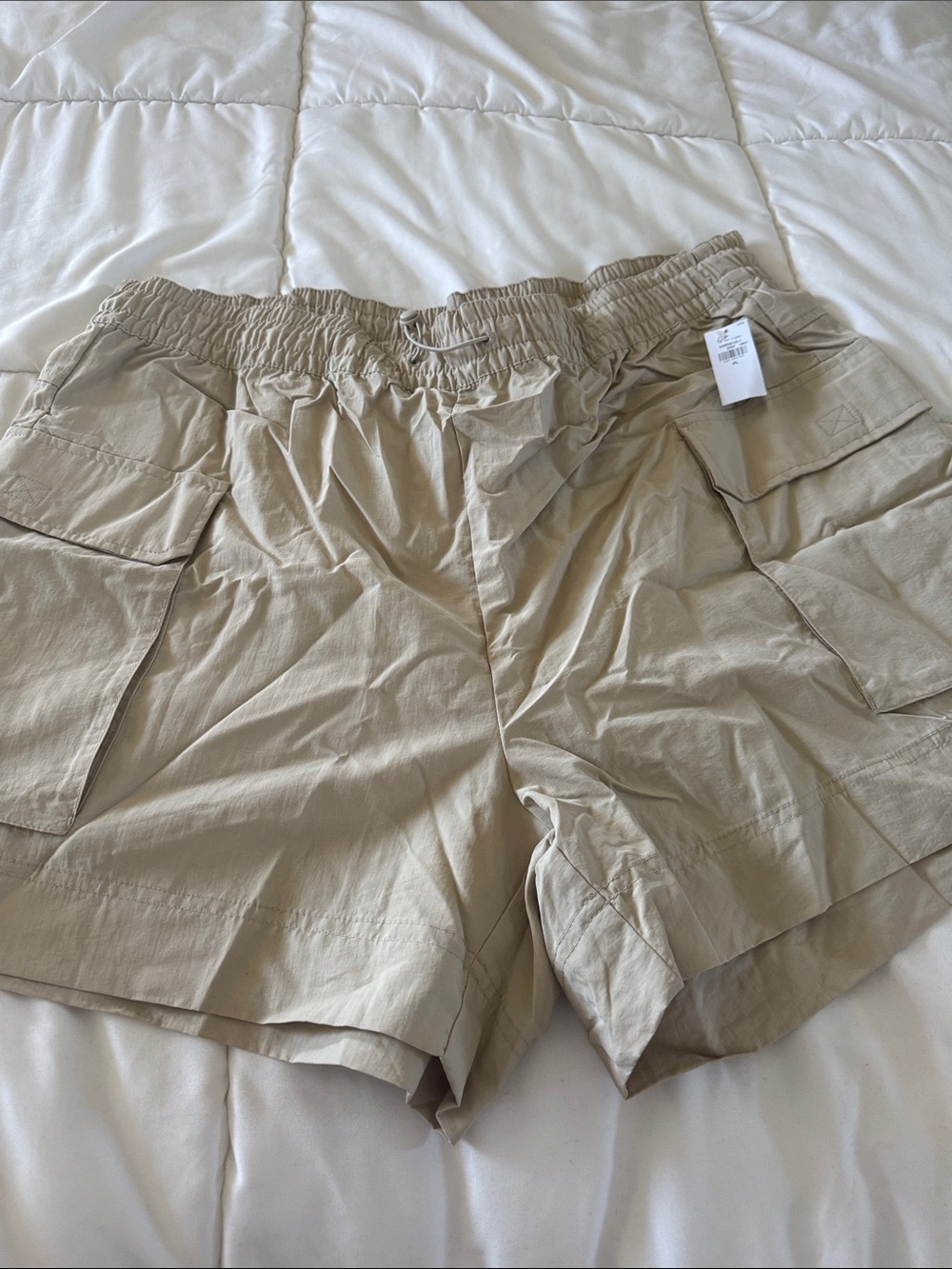Old Navy Khaki Cargo Shorts with Elastic Waist